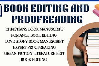 edit your urban fiction christian literatures or romance novel