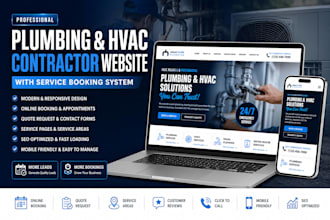 build plumbing contractor website, hvac website with service booking system
