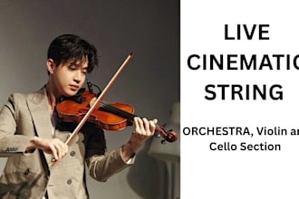 record live cinematic strings, orchestral violin and cello sections for film