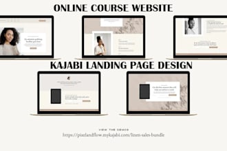 kajabi online course, course website, kajabi sales funnel, and kajabi website