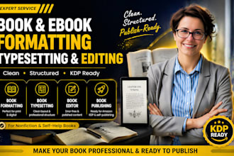 do book typesetting, formatting, kdp formatting for ebook and print