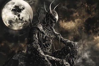 draw metal cover album and heavy metal illustration dark art