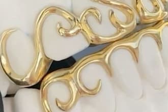 design custom 3d grillz cad with realistic render for jewelry