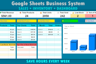 build a google sheets system for sales and inventory