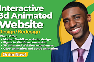 build a modern interactive 3d animated webflow website