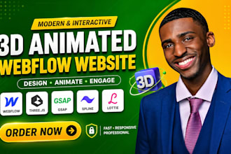 build a modern interactive 3d animated webflow website