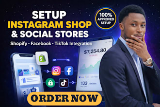 setup instagram shop, integrate with shopify, facebook and tiktok shop setup