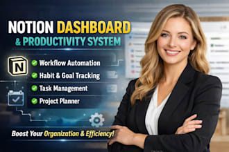 design custom notion dashboard workflow automation habit tracker productivity