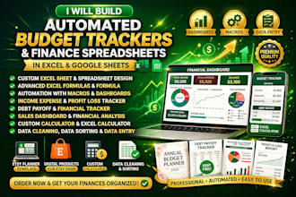 build automated budget trackers and finance spreadsheets in excel and goo