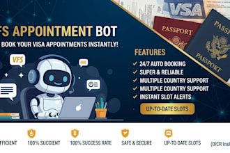 develop booking bot,vfs appointment bot, appointment bot,vfs bot, telegram bot