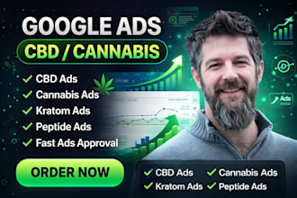 run google ads, cbd ads, cannabis ads, peptide ads, kratom ads with ads approval