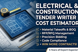 hvac, cost estimation, material takeoff, plumbing, construction, boq, earthwork