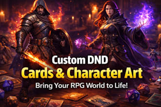 custom dnd fantasy cards and character design for tabletop rpg games online