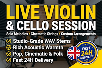 record professional live cello or violin for your song