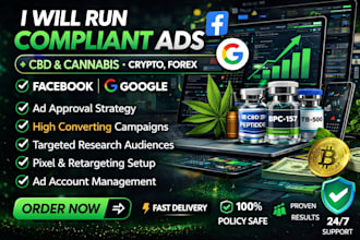 approve cbd ads cannabis hemp facebook google, crypto, forex, peptide ads