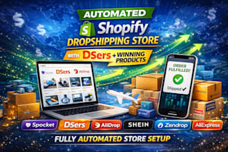 build complete automated shopify dropshipping store with dsers winning products