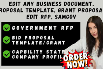 edit any business document, proposal template, grant proposal, edit rfp, samgov