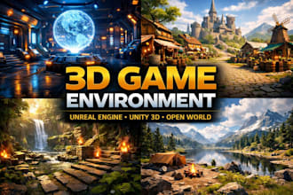 3d game environment, unreal engine ue5, unity 3d, level design, open world map