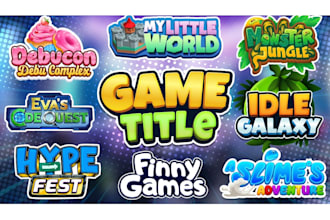 create unique game title logo for video game, esport, roblox