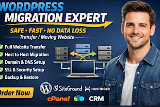 migrate wordpress website to siteground or hostinger fix error and crm migration