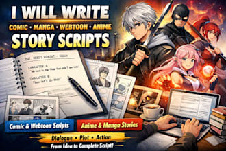 write comic script webtoon manga anime graphic novel story script panel