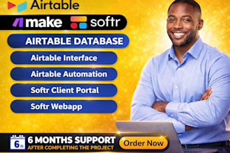 build a professional airtable database, softr web app within 24 hours