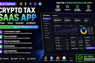 build ai crypto tax report filing, wallet tracking saas , defi accounting app