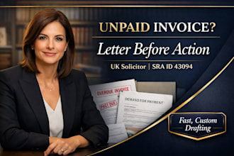 draft UK solicitor letter before action lba debt recovery legal writing