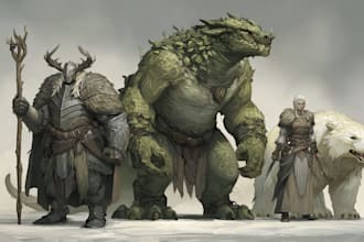 draw fantasy creatures and custom monster illustration
