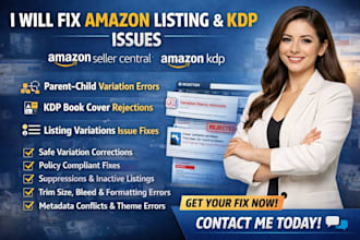 fix amazon creation variation listings issue parent child listing KDP book cover