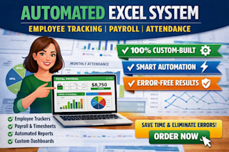 automate excel spreadsheet for employee tracking, payroll and attendance system