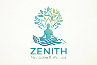 design a calm and beautiful meditation logo for your brand