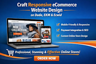 create responsive ecommerce website design on duda ekm ecwid