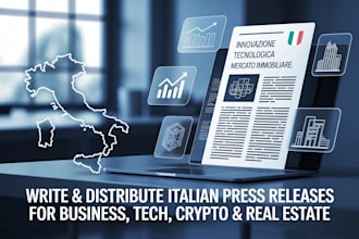 write, distribute italian press releases for business tech, crypto, real estate
