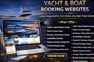 design professional yacht website boat cruise wordpress booking website
