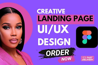 design creative landing page in figma, professional UI UX landing page