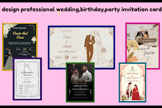 create design wedding,birthday,party invitation card