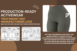 design full activewear tech pack sportswear tech pack collection