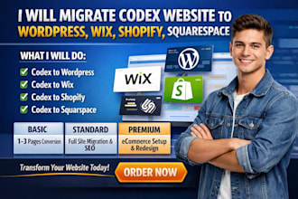 migrate codex website to wordpress codex to wix shopify squarespace migration