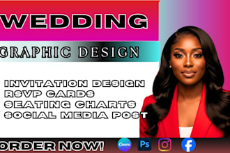 elegant wedding invitation cards ,rsvp, seating charts, social media graphics