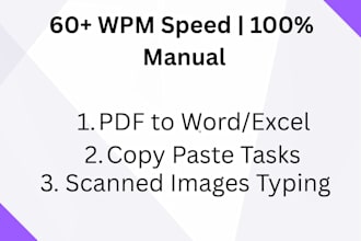 do fast typing, data entry and retype scanned documents