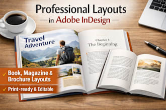 design book, magazine, and brochure in adobe indesign