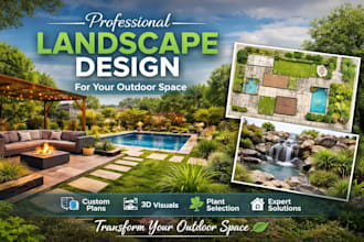 design a professional and modern landscape for your outdoor space