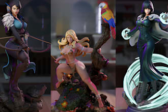 3d print and paint custom anime figure, bust statue resin miniature tabletop stl