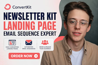 setup convertkit newsletter kit landing page convertkit email sequence expert