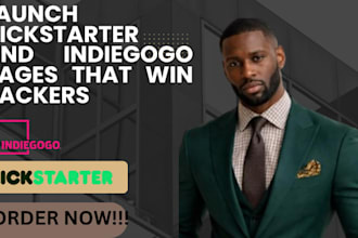 create and promote kickstarter and indiegogo pages that attract backers
