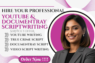 do youtube video script writing game dialogue documentary true crime script