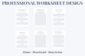 design a worksheet or workbook for etsy