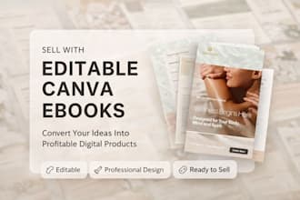 design editable canva ebook, workbook for fitness, wellness, mindfulness coaches