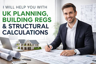 help you with UK planning building regs, structural calculations as an architect